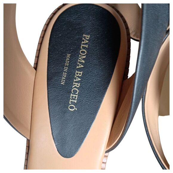 Paloma Barcelo Sandals Platform Heels Ultra High Ankle Strap Black Womens 41/ 11 - Picture 5 of 10